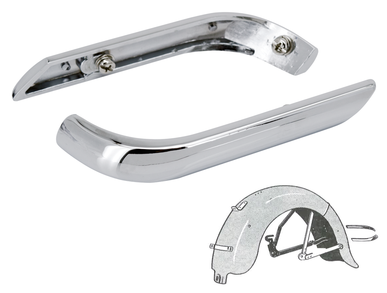 SERGEANT STYLE REAR FENDER TRIMS - view 1