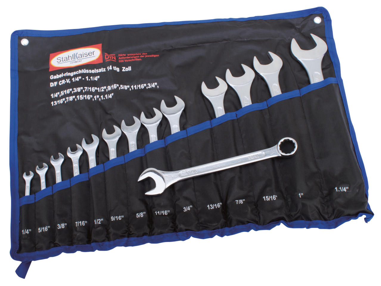 14-PIECE INCH SIZE COMBINATION WRENCH SET - view 1