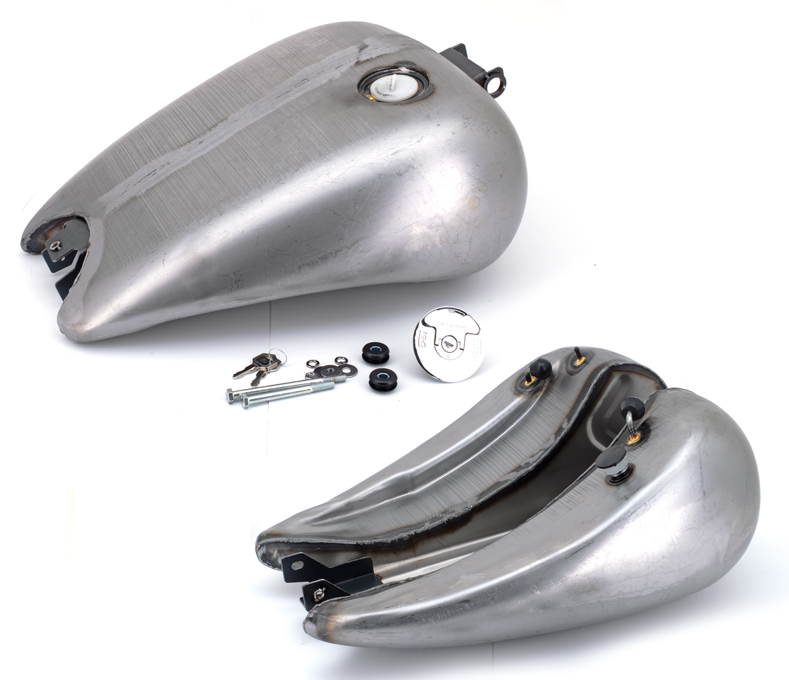 ONE PIECE 2" STRETCHED SMOOTH TOP STEEL GAS TANK FOR DYNA MODELS - view 1 Main image