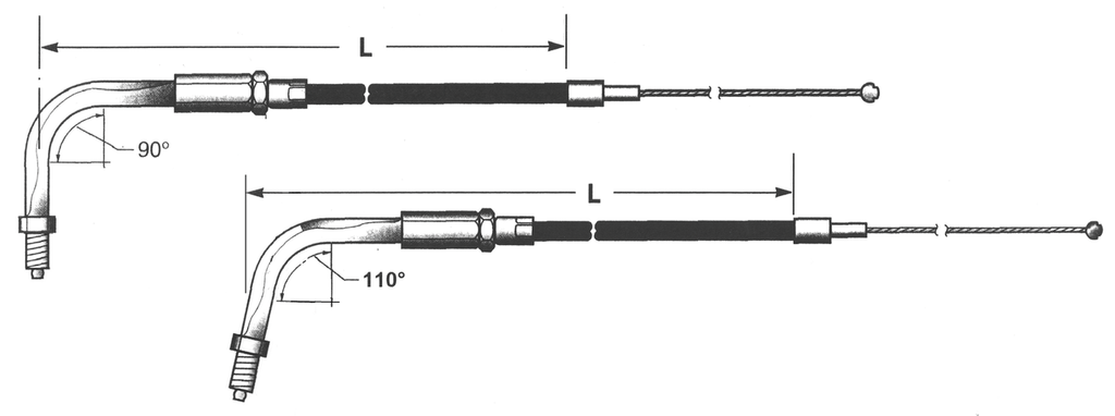 T03 - THROTTLE & IDLE CABLE 1990-1995 BIG TWIN - view 1