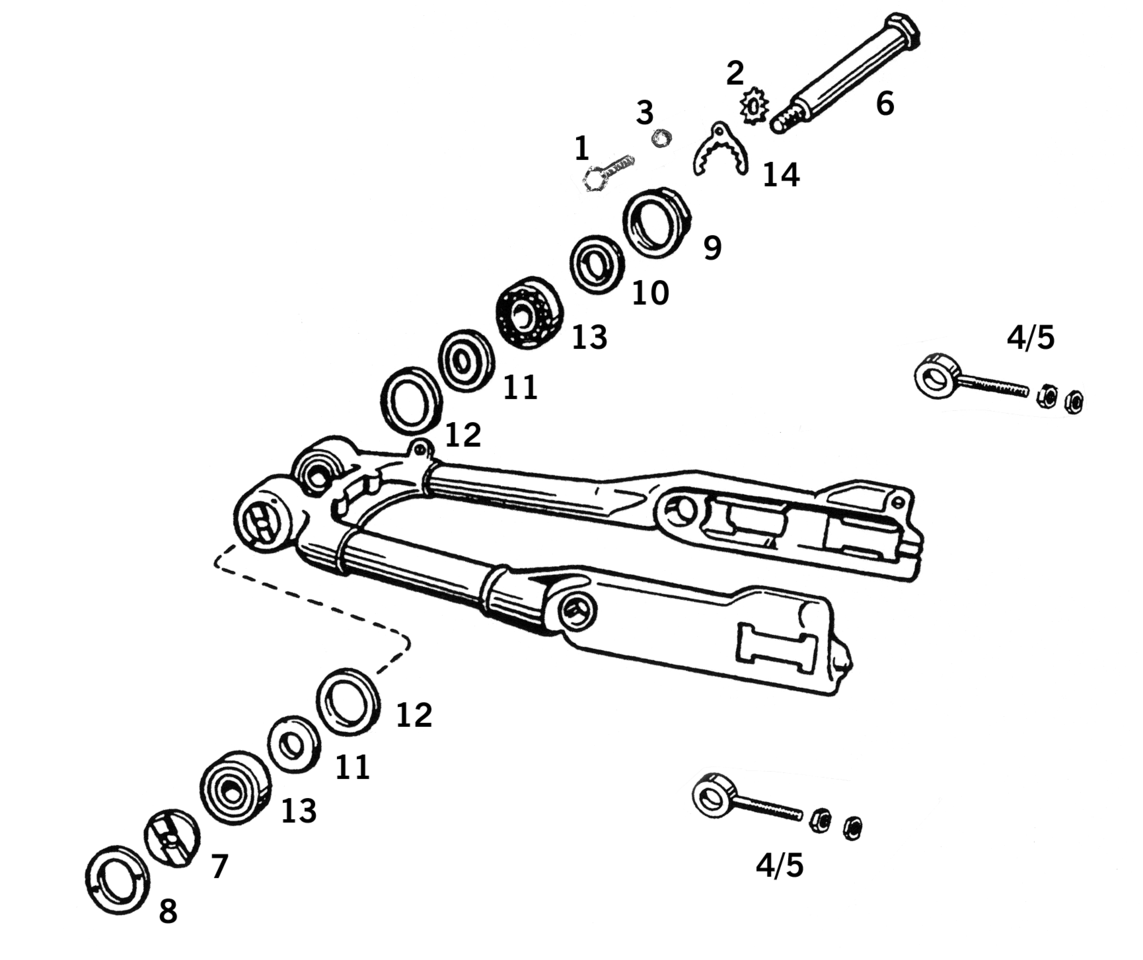 SWINGARM PARTS FOR SPORTSTER 1954-1981 - view 1