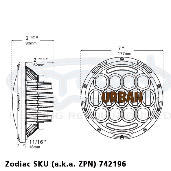 CYRON URBAN 7" LED HEADLIGHT UNIT - view 3