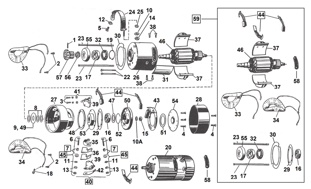 3-BRUSH "32E" & "52E" GENERATOR PARTS FOR MODELS 1932-1957 - view 1