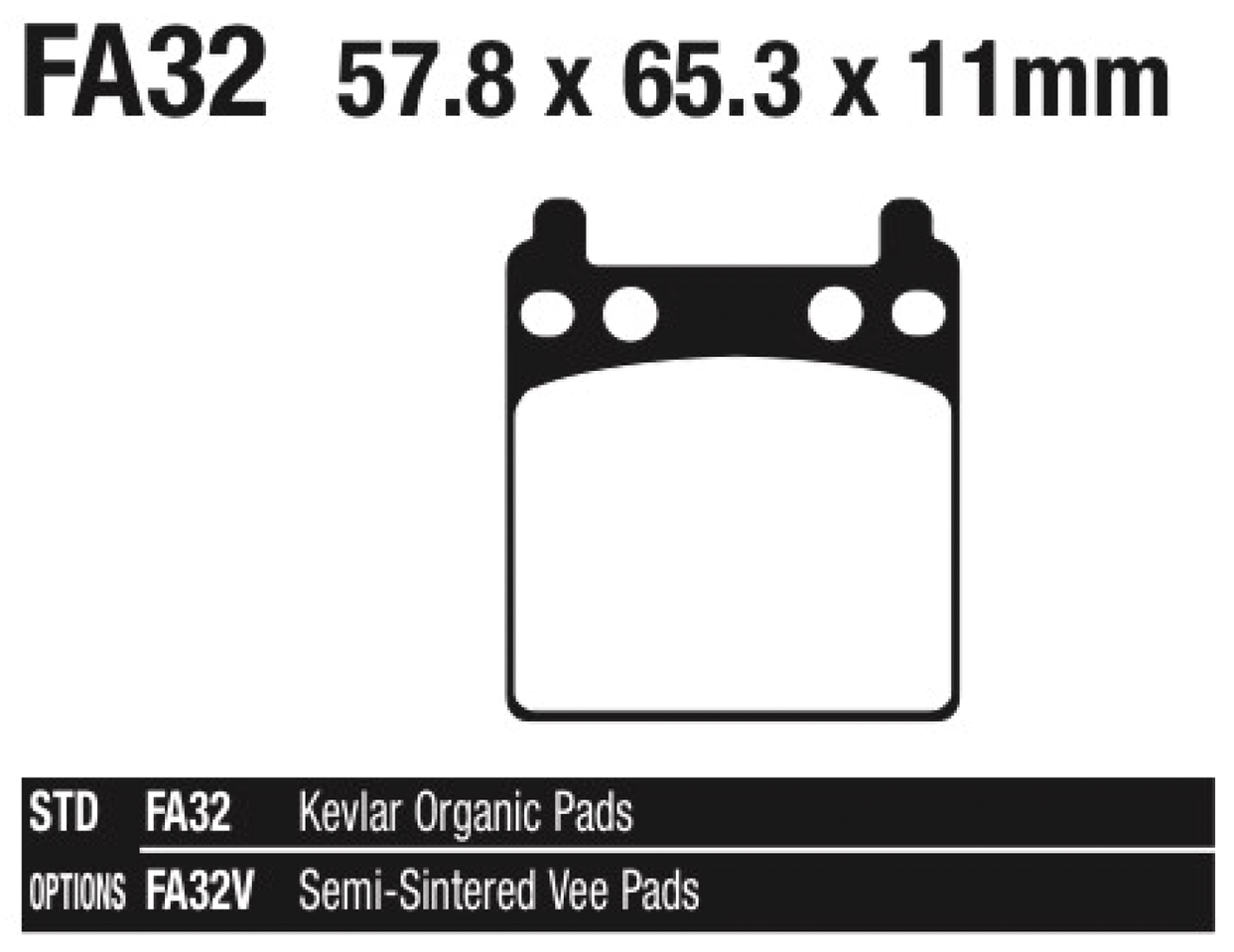 BRAKE PADS FOR AFTER MARKET CALIPERS - view 1