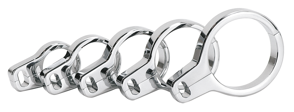 CHROME PLATED BILLET ALUMINUM DUAL CABLE CLAMPS - view 2