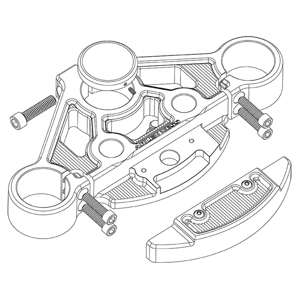 ARLEN NESS METHOD UPPER FORK CLAMPS AND TRIPLE TREES FOR ROAD GLIDE - view 2