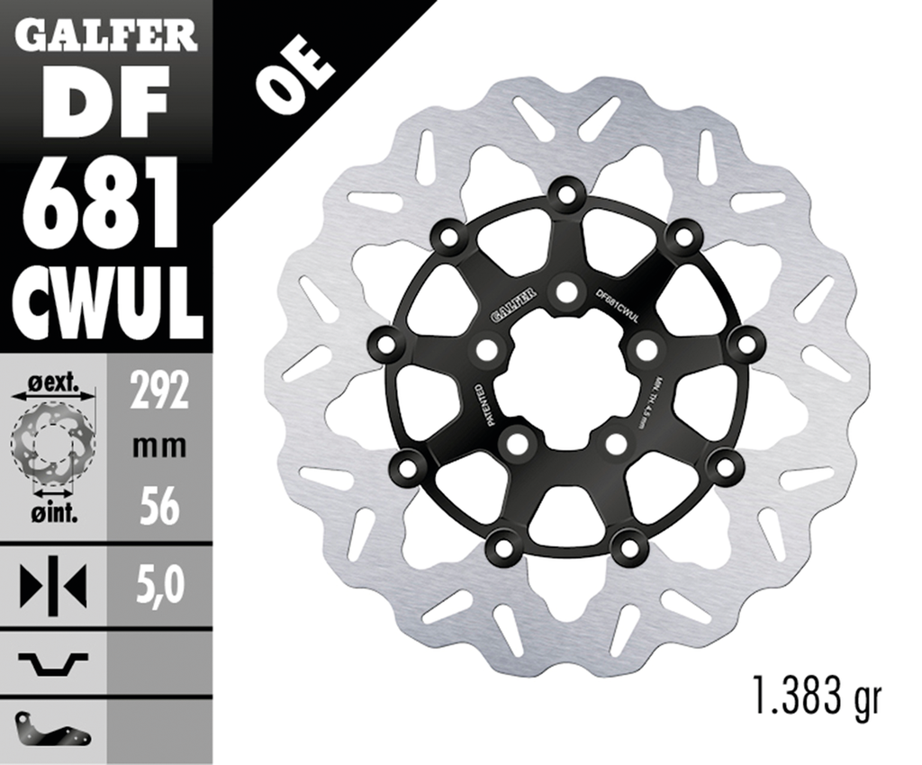GALFER "WAVE" FLOATING DISC BRAKE ROTORS - view 2