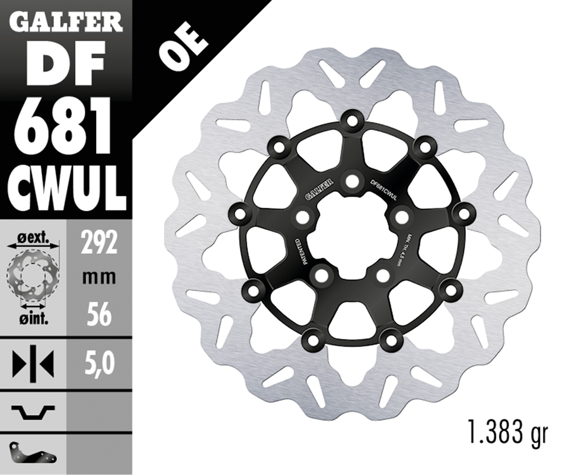 GALFER "WAVE" FLOATING DISC BRAKE ROTORS - view 2