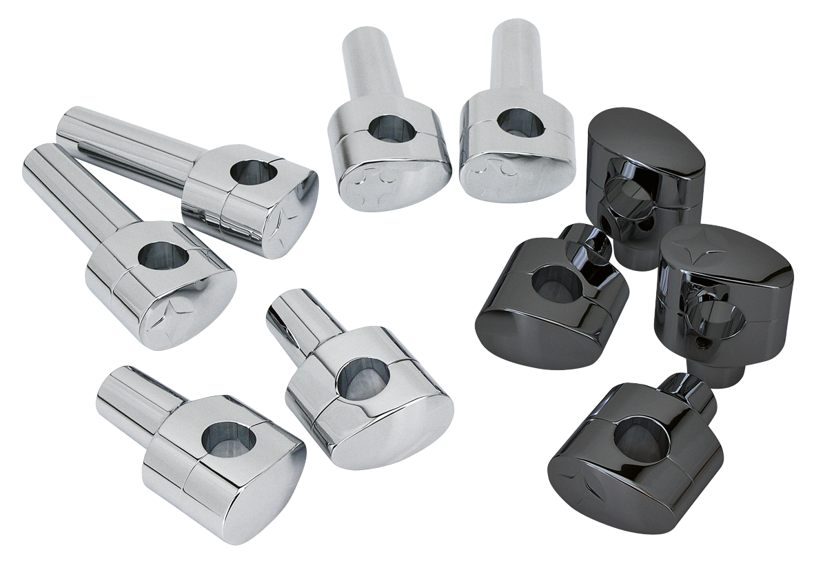 FUSION CHROME BILLET TAPERED OVAL HEAD RISERS - view 1 Main image
