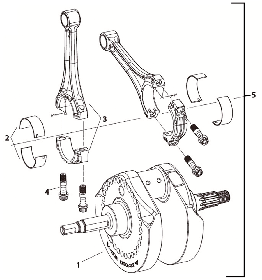 X-WEDGE CRANKSHAFT & CONNECTING RODS - view 1 Main image