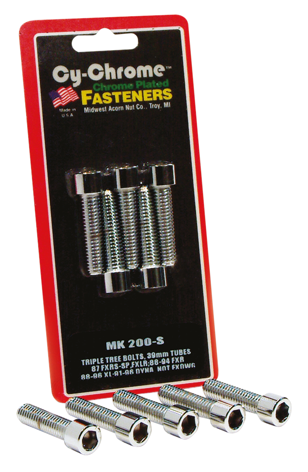 ALLEN HEAD CHROME TRIPLE TREE PINCH BOLTS - view 2