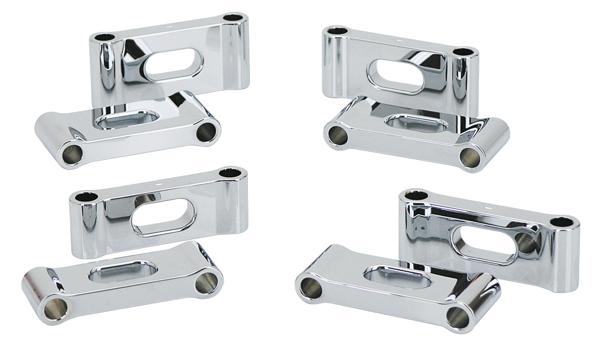 CHROME "TRAPDOOR" FRONT FENDER SPACERS - view 1
