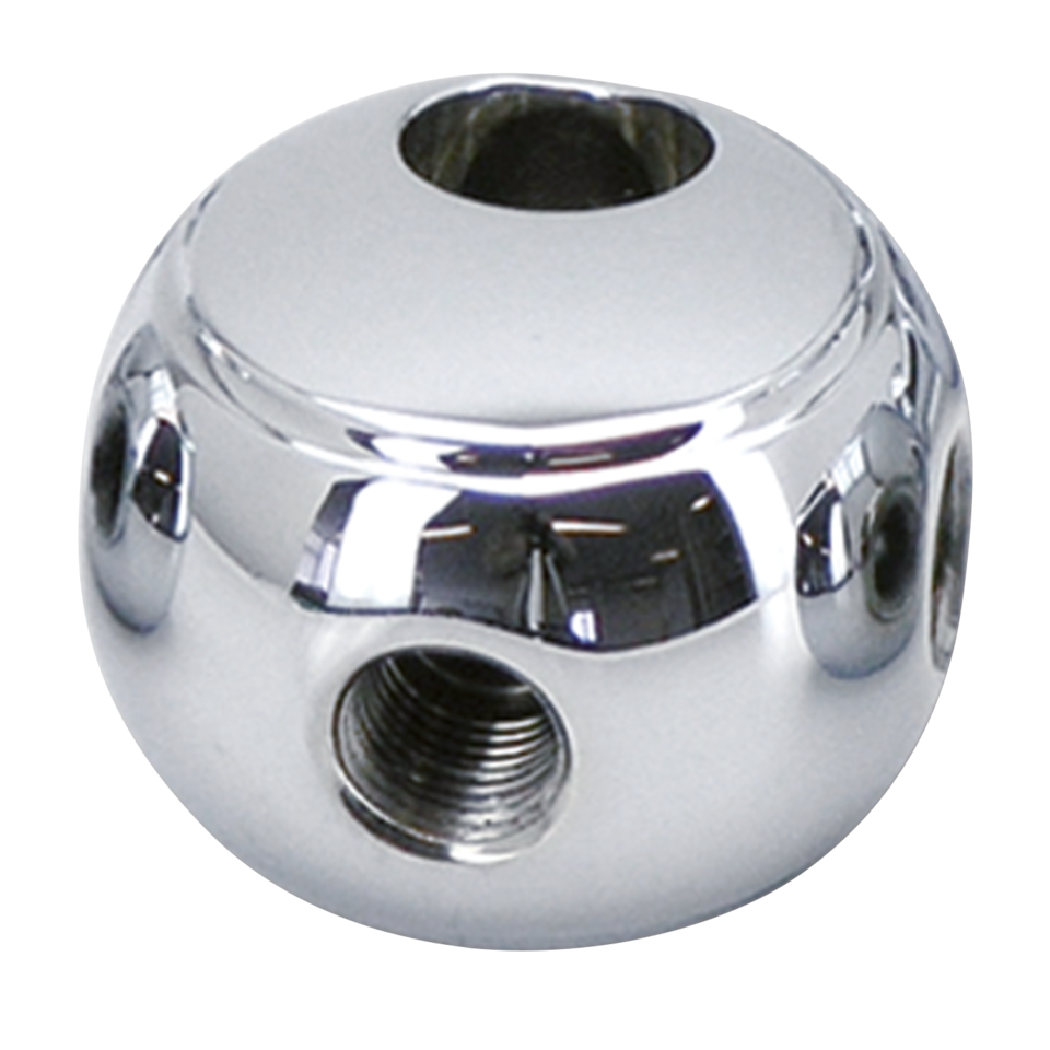 ROUND CUSTOM STYLE CHROME BRAKE LINE TEES - view 1