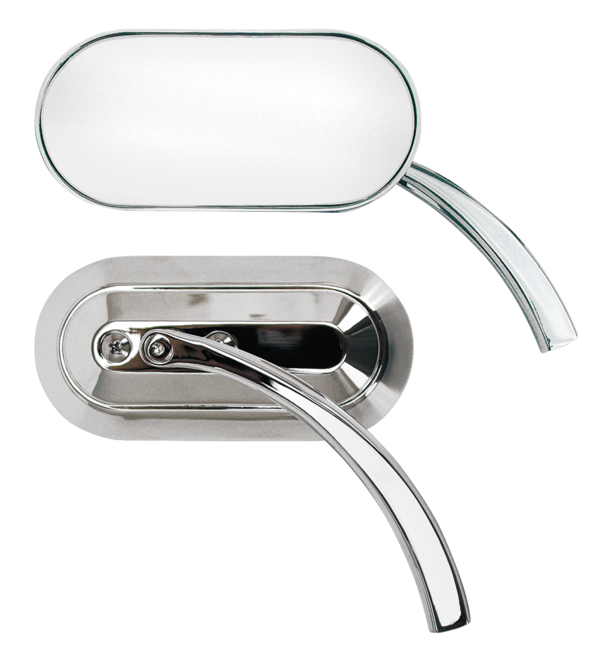 SLIM LINE PYRAMID STYLE, CHROME PLATED BILLET ALUMINUM MIRROR Secondary image