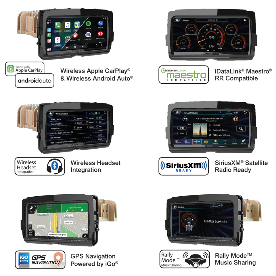 SOUNDSTREAM V2 RADIO FOR HARLEY-DAVIDSON WITH APPLE CAR PLAY & ANDROID AUTO Secondary image