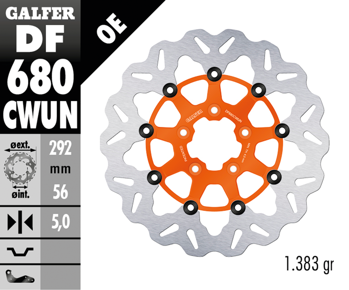 GALFER "WAVE" FLOATING DISC BRAKE ROTORS Secondary image
