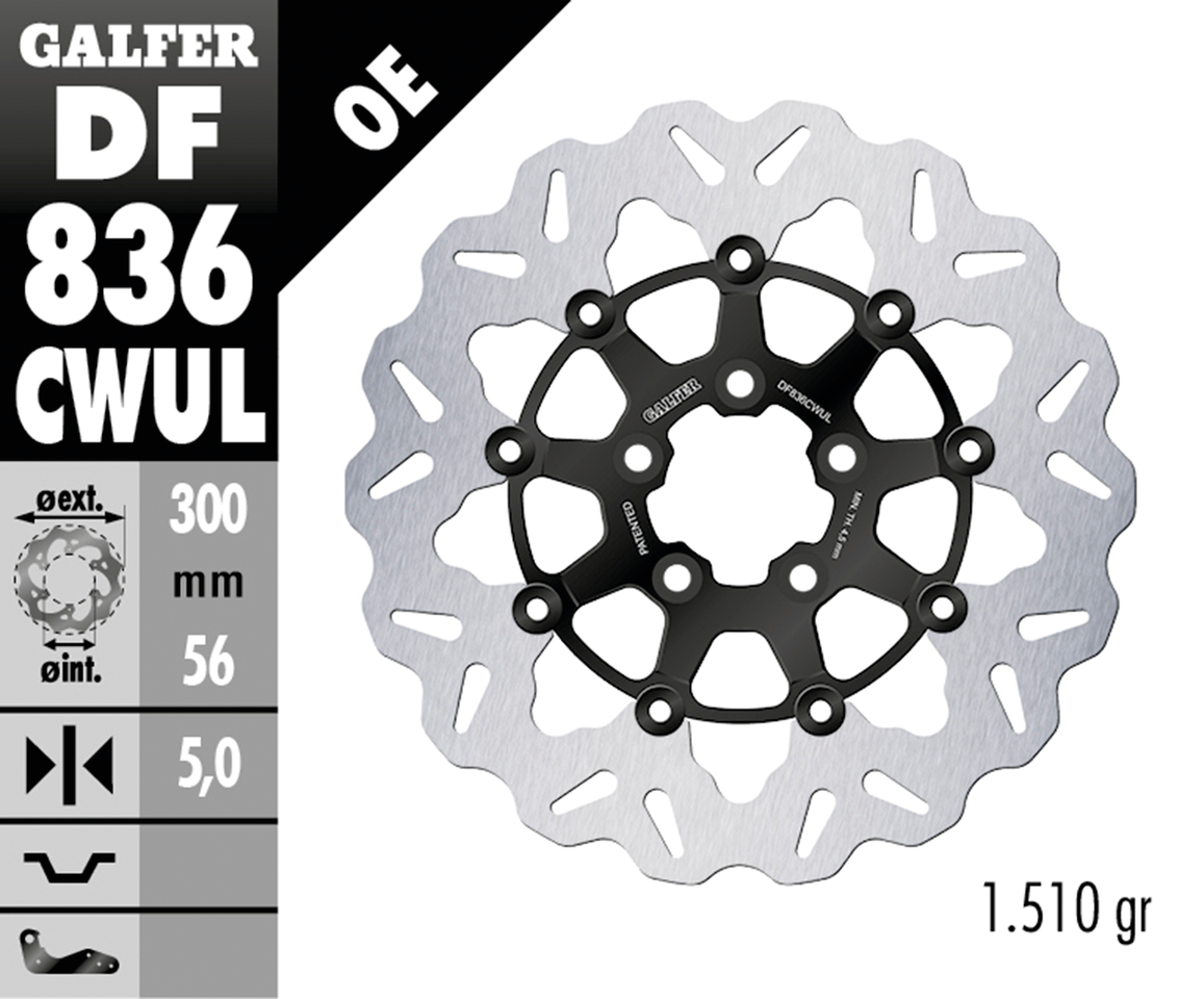 GALFER "WAVE" FLOATING DISC BRAKE ROTORS - view 2