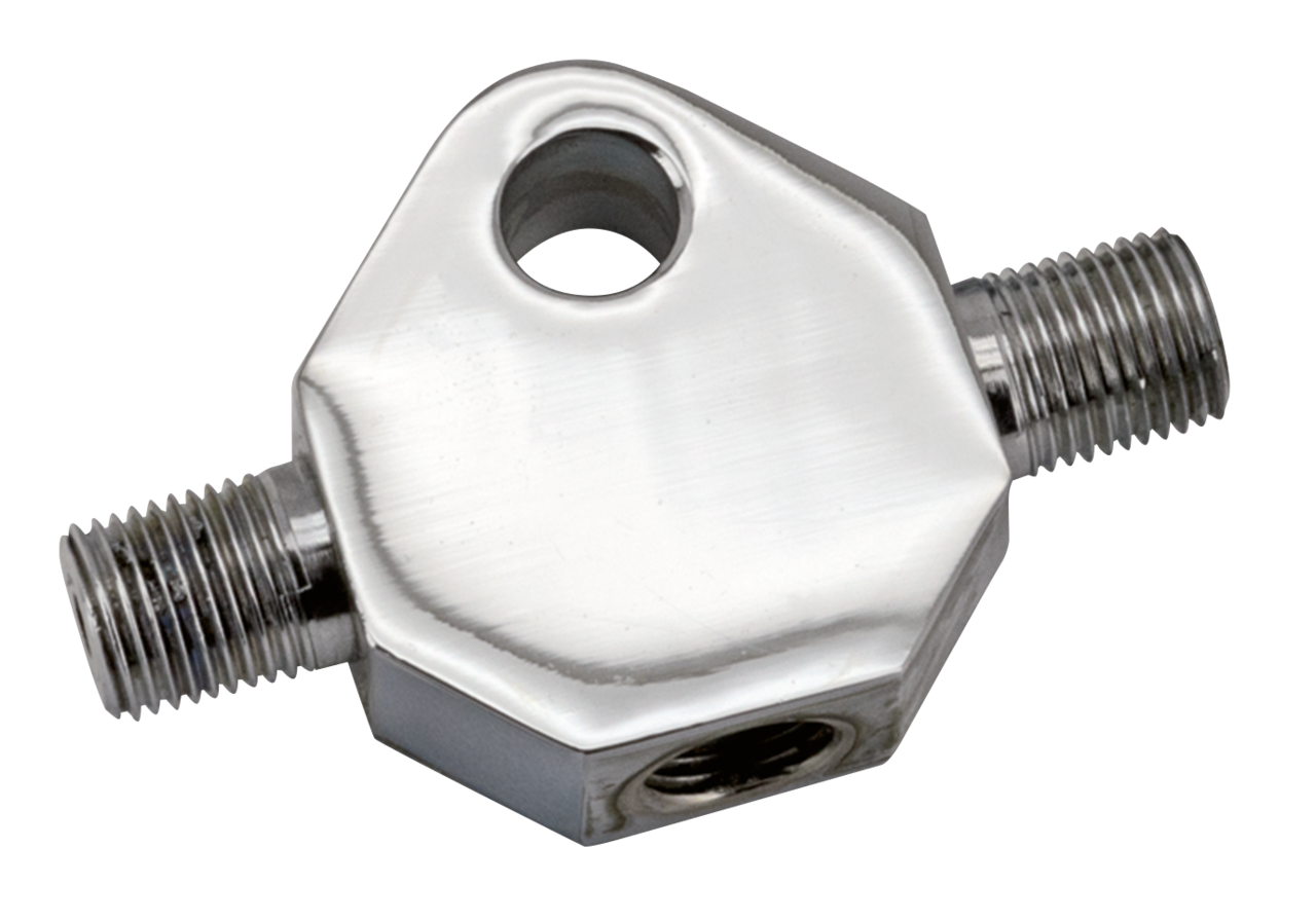 CHROME PLATED CUSTOM BRAKE LINE TEES - view 1 Main image