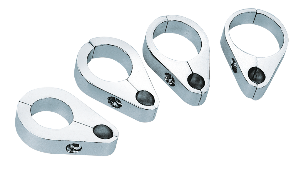 CHROME PLATED CABLE AND OIL LINE CLAMPS - view 1