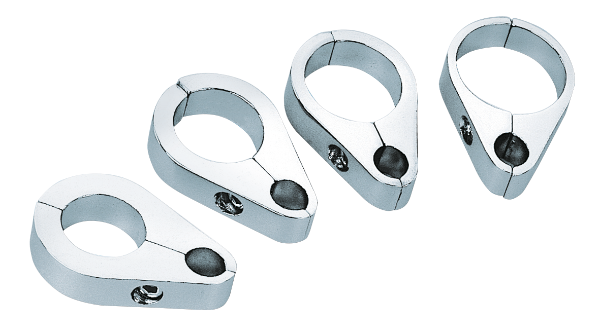 CHROME PLATED CABLE AND OIL LINE CLAMPS - view 1