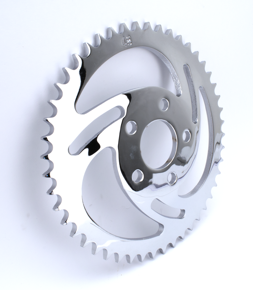 "SWIRLED" REAR SPROCKETS WITH CHROME FINISH - view 1