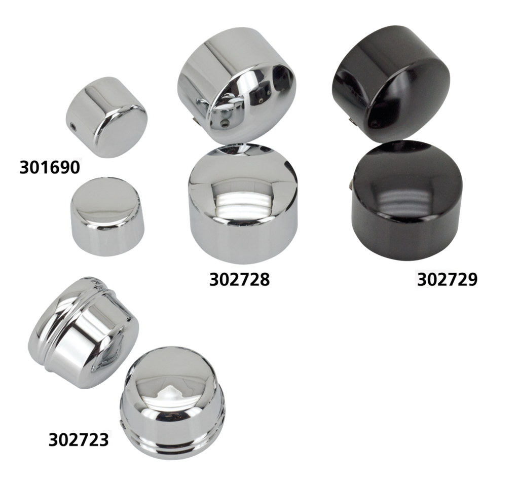 CHROME & BLACK FRONT AXLE CAPS - view 1