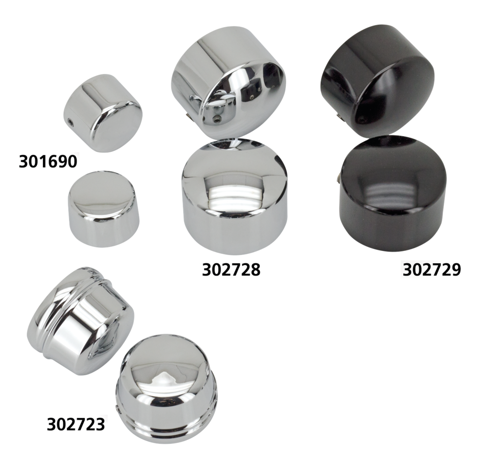 CHROME & BLACK FRONT AXLE CAPS - view 1
