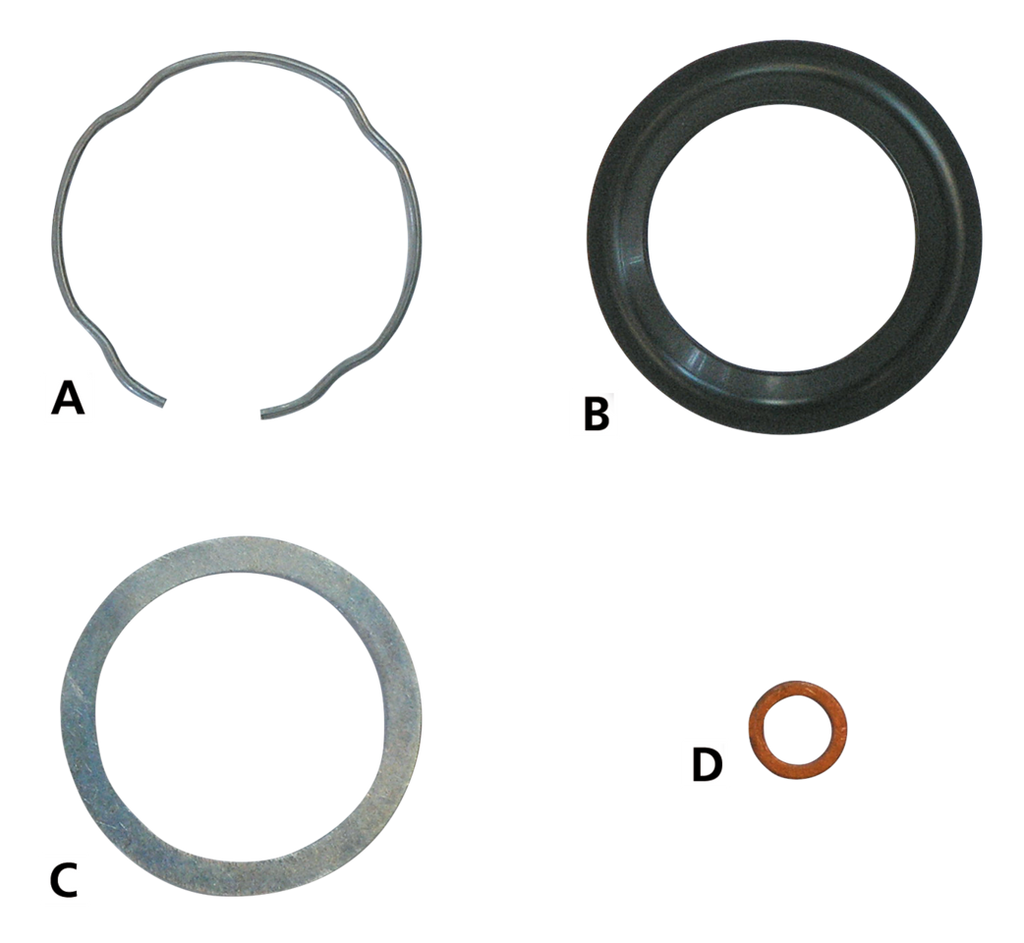 FRONT FORK SEAL RETAINING CLIPS AND BACK UP WASHERS - view 3