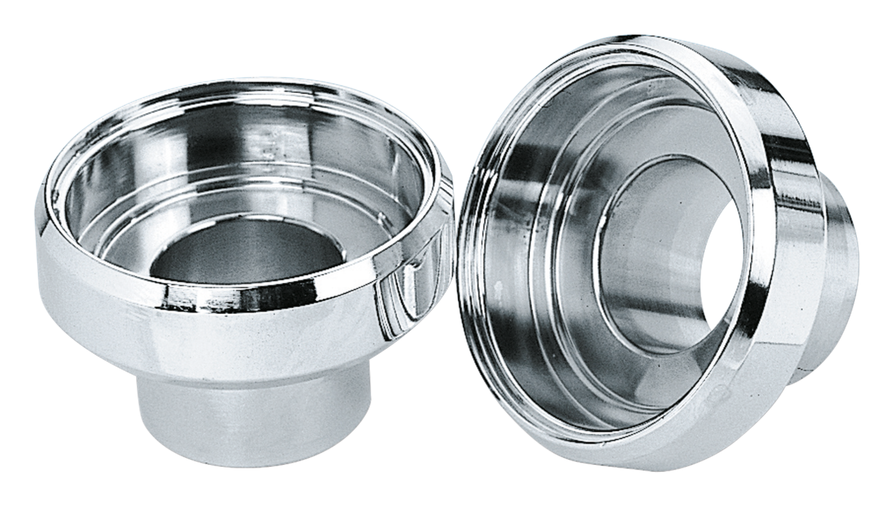 CHROME STEERING HEAD BEARING CUPS - view 1