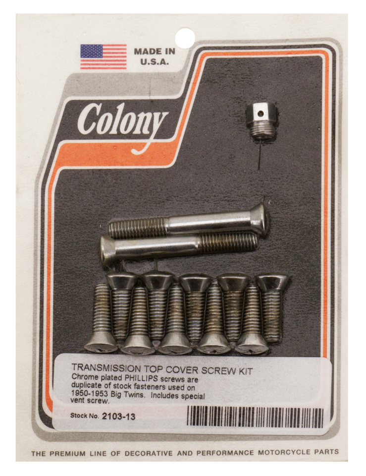 TRANSMISSION TOP COVER SCREW KIT FOR 4 SPEED BIG TWIN - view 1