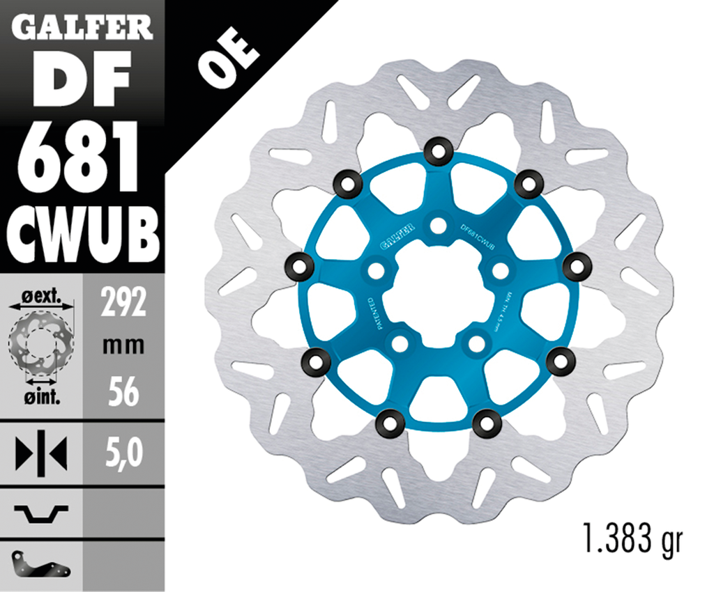 GALFER "WAVE" FLOATING DISC BRAKE ROTORS - view 2