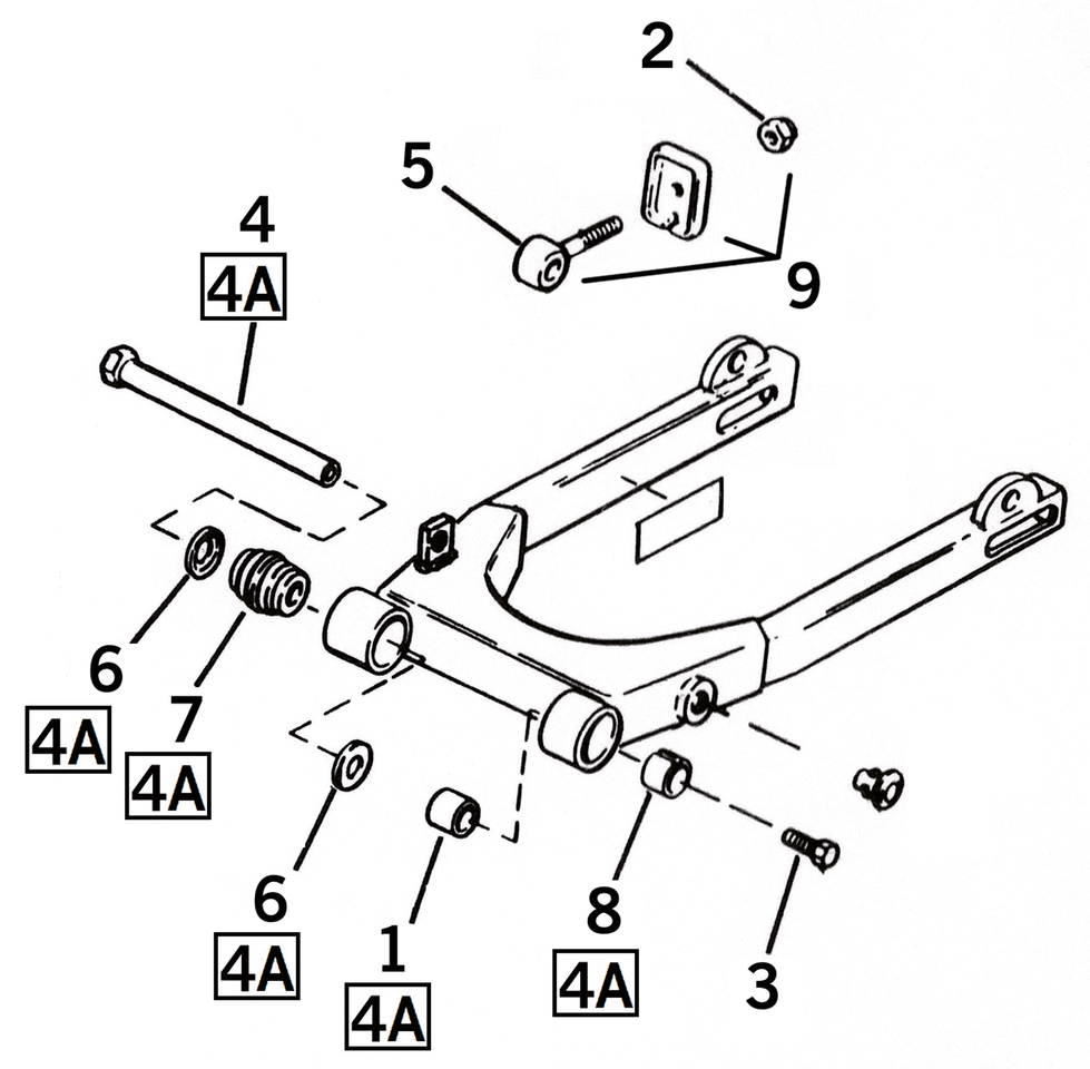 SWINGARM PARTS FOR SPORTSTER 1982-2003 - view 1