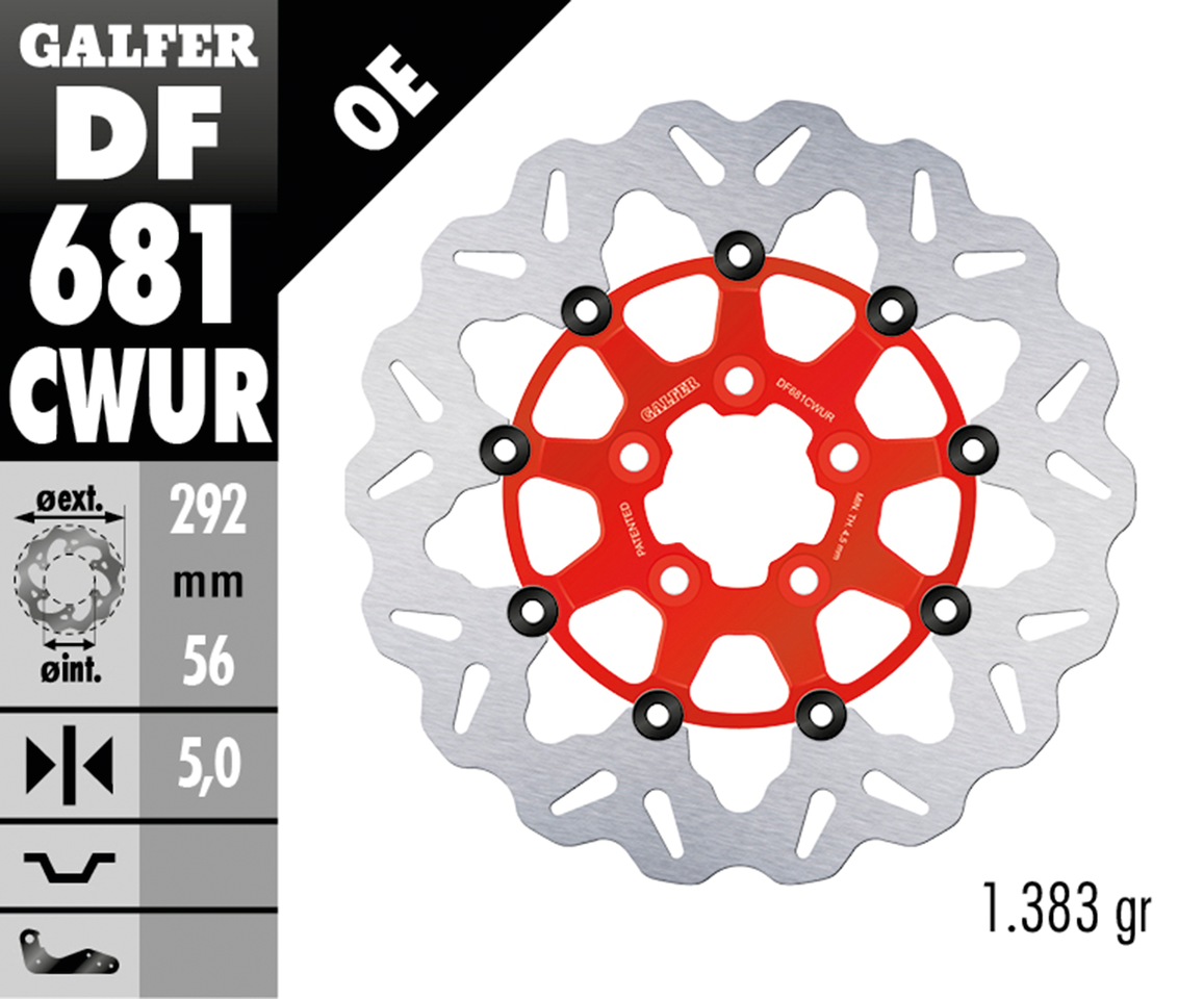 GALFER "WAVE" FLOATING DISC BRAKE ROTORS - view 2