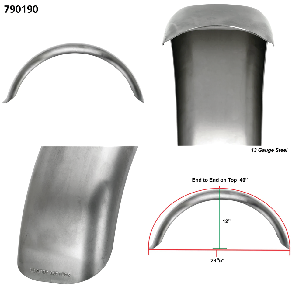 LOWBROW CUSTOMS UNIVERSAL STEEL REAR FENDERS Secondary image