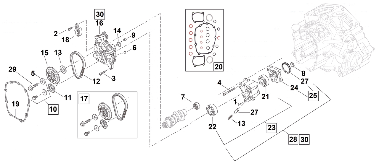 CAM DRIVE PARTS FOR MILWAUKEE EIGHT - view 1