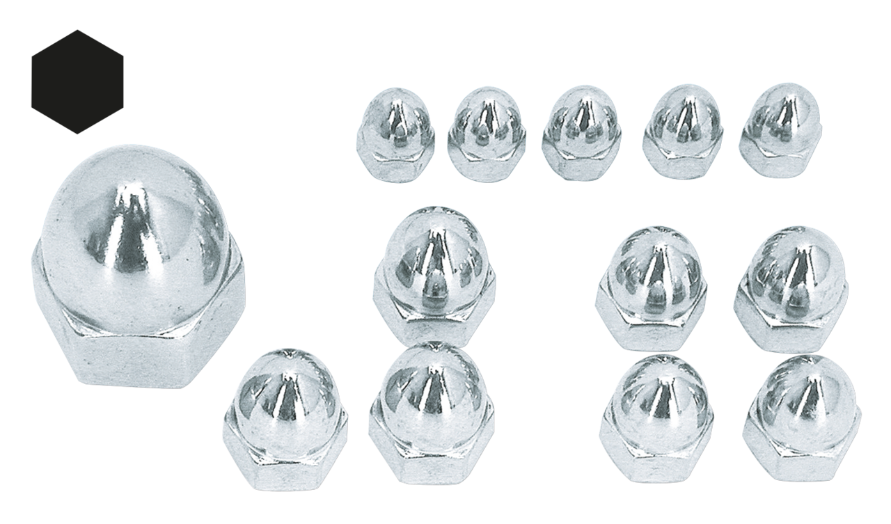 SHOW-CHROME ACORN STYLE NUTS - view 1 Main image