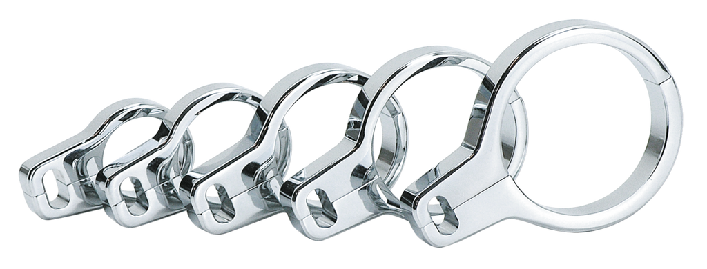 CHROME PLATED BILLET ALUMINUM DUAL CABLE CLAMPS - view 1