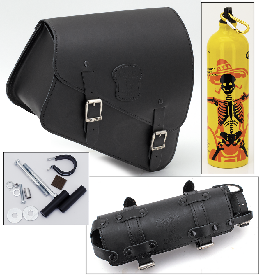 TEXAS LEATHER SPORTSTER FRAME BAG WITH BOTTLE HOLDER - view 1 Main image