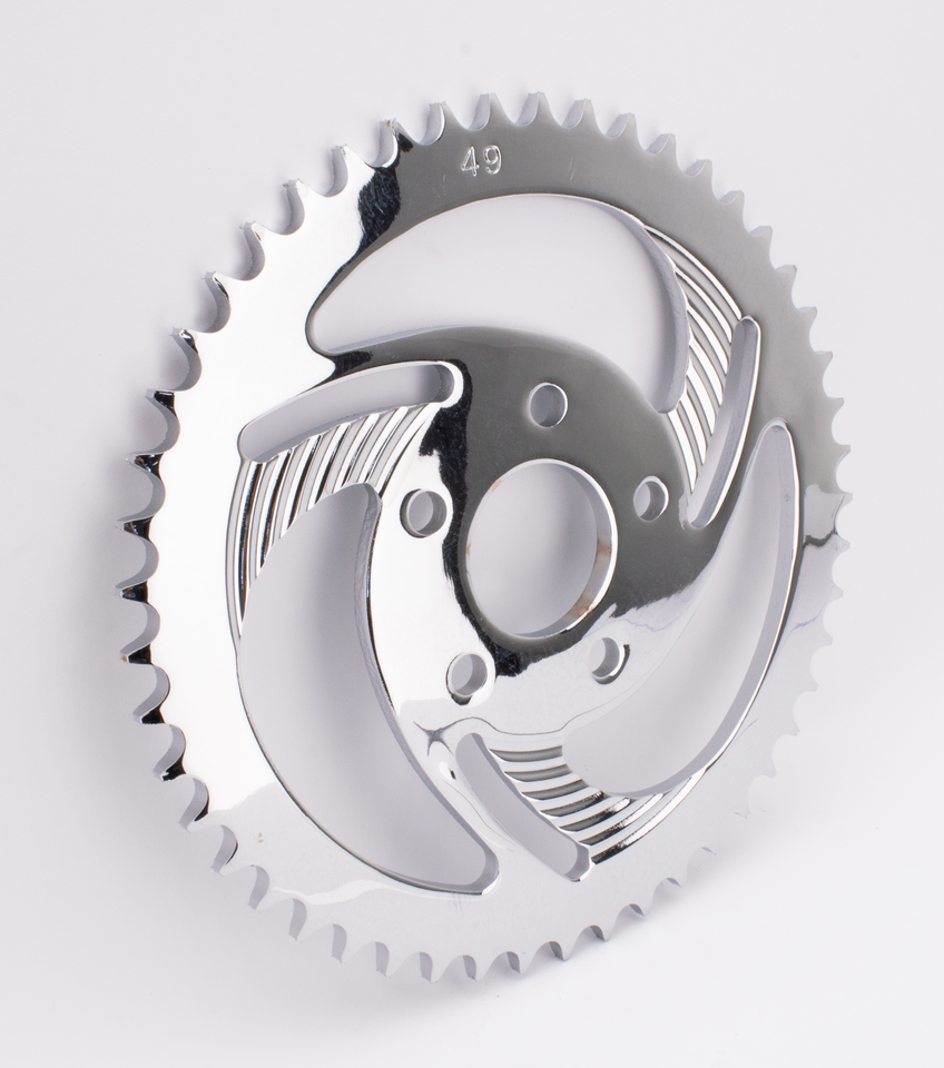 "SWIRLED" REAR SPROCKETS WITH CHROME FINISH - view 1