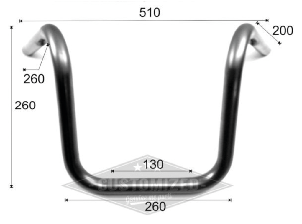 WESTLAND CUSTOMS ONE INCH DIAMETER OLD SCHOOL BOBBER BAR - view 2