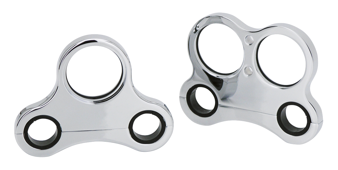 PRO-MAX CHROME BILLET GAUGE MOUNTS FOR T-BARS - view 1