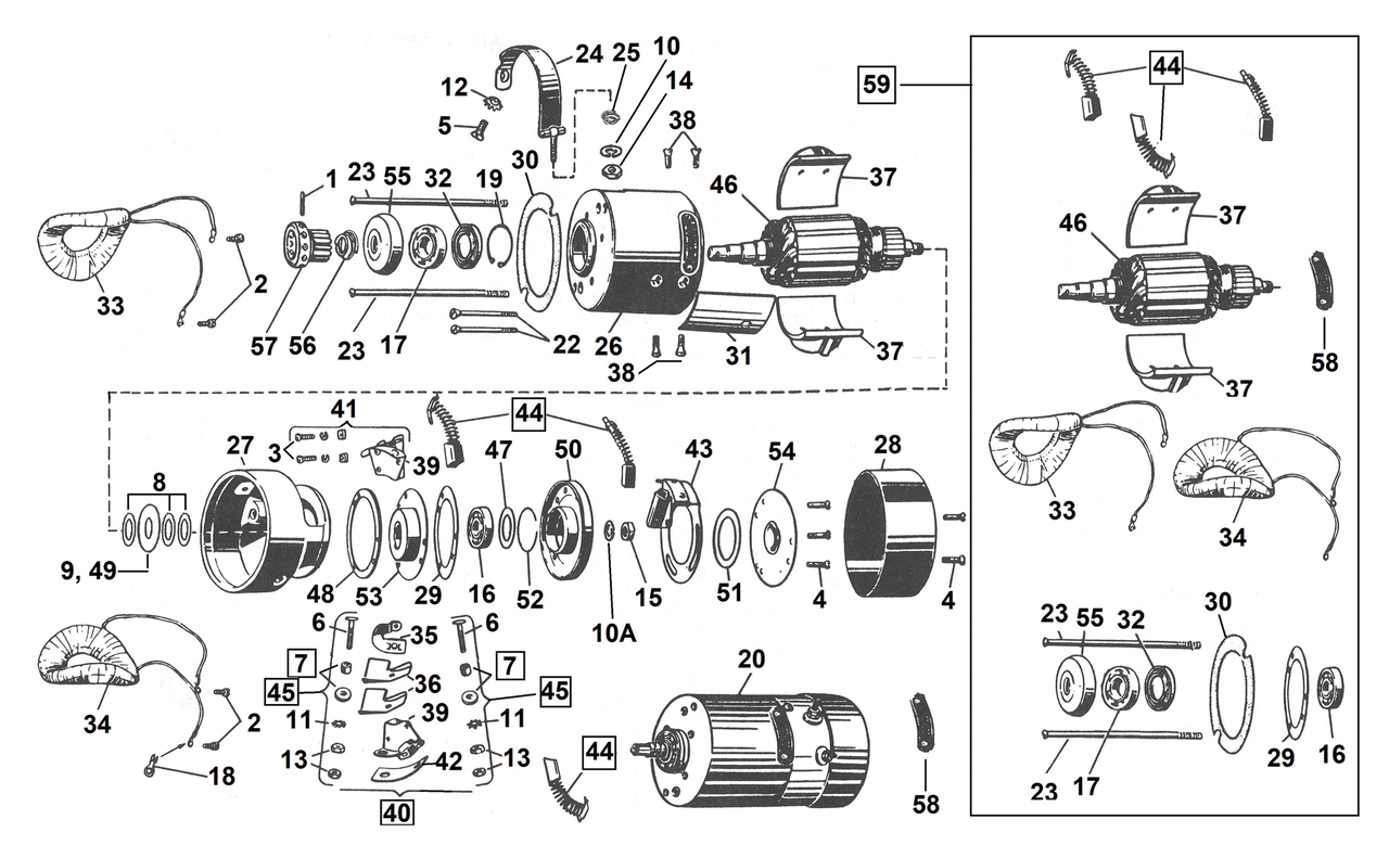 3-BRUSH "32E" & "52E" GENERATOR PARTS FOR MODELS 1932-1957 - view 1 Main image