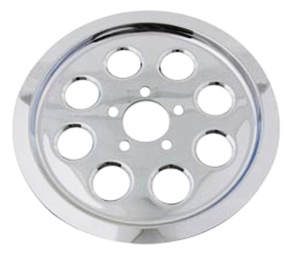 CHROME 8-HOLE REAR WHEEL BELT PULLEY INSERTS - view 1 Main image