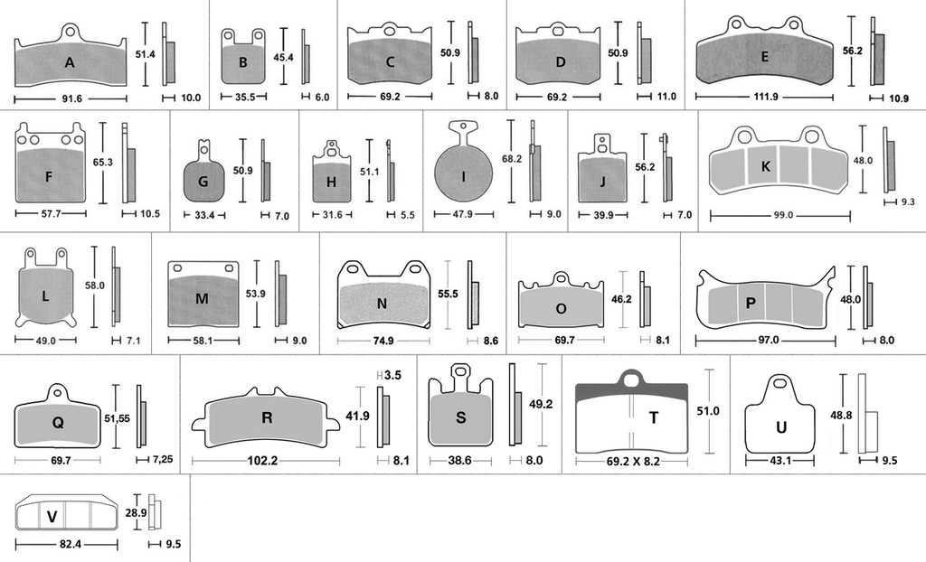 BRAKE PADS FOR AFTER MARKET CALIPERS - view 3