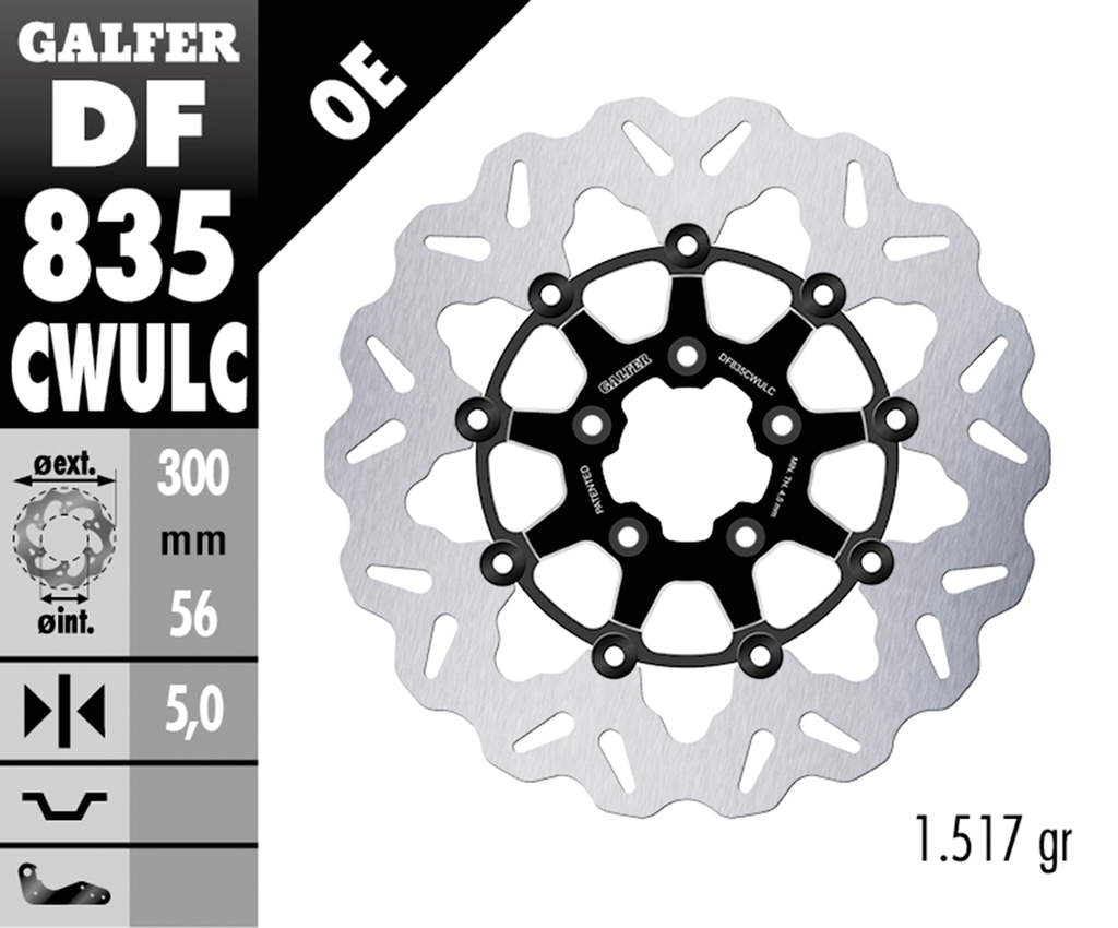 GALFER "WAVE" FLOATING DISC BRAKE ROTORS - view 2
