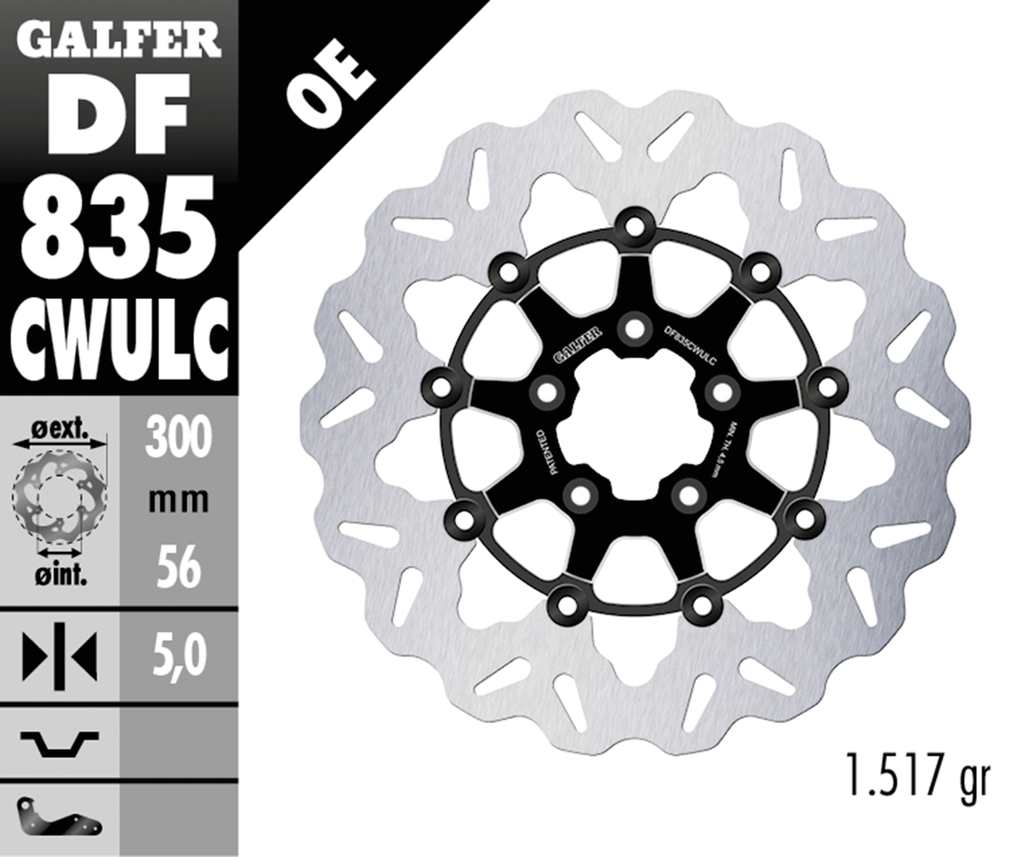 GALFER "WAVE" FLOATING DISC BRAKE ROTORS - view 2