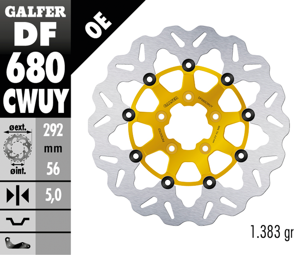 GALFER "WAVE" FLOATING DISC BRAKE ROTORS - view 2