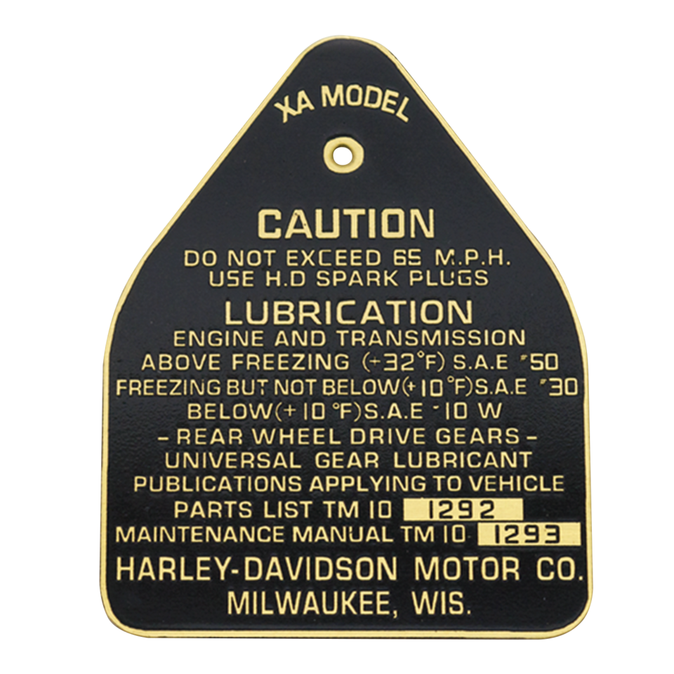 VINTAGE CAUTION & DATA PLATES - view 2
