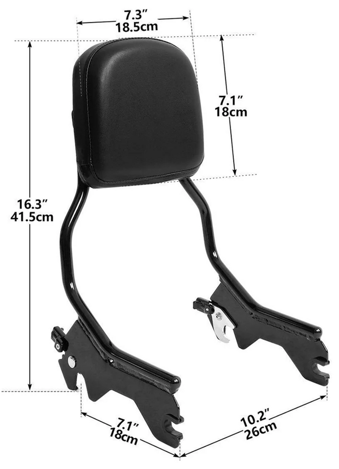 DETACHABLE ONE PIECE SISSY BAR FOR DELUXE, HERITAGE, SLIM, STREET BOB & STANDARD Secondary image