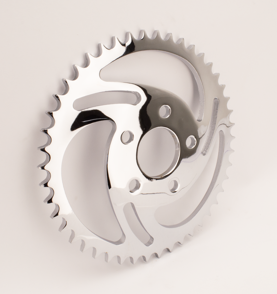 "SWIRLED" REAR SPROCKETS WITH CHROME FINISH - view 1